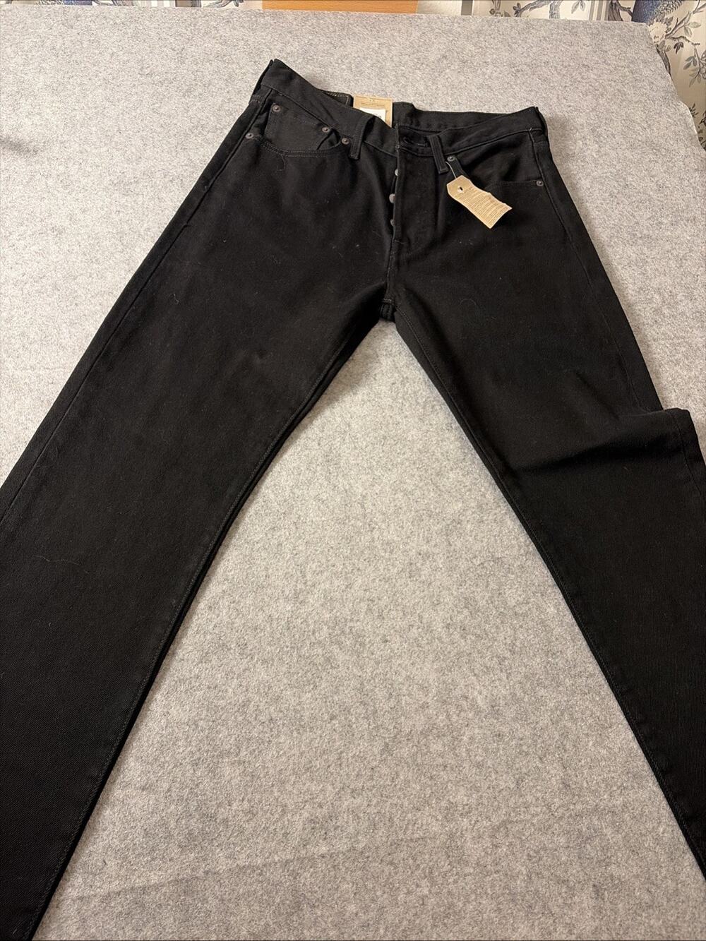 Levis 501 Straight Jeans Womens 29x30 Black Button Fly Denim Classic Style